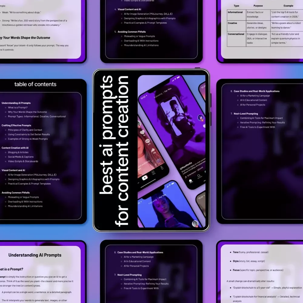 Best AI Prompts for Content Creation | Practical Ebook Guide for Writers, Marketers & Creators Using the Best AI Prompts for Content Creation