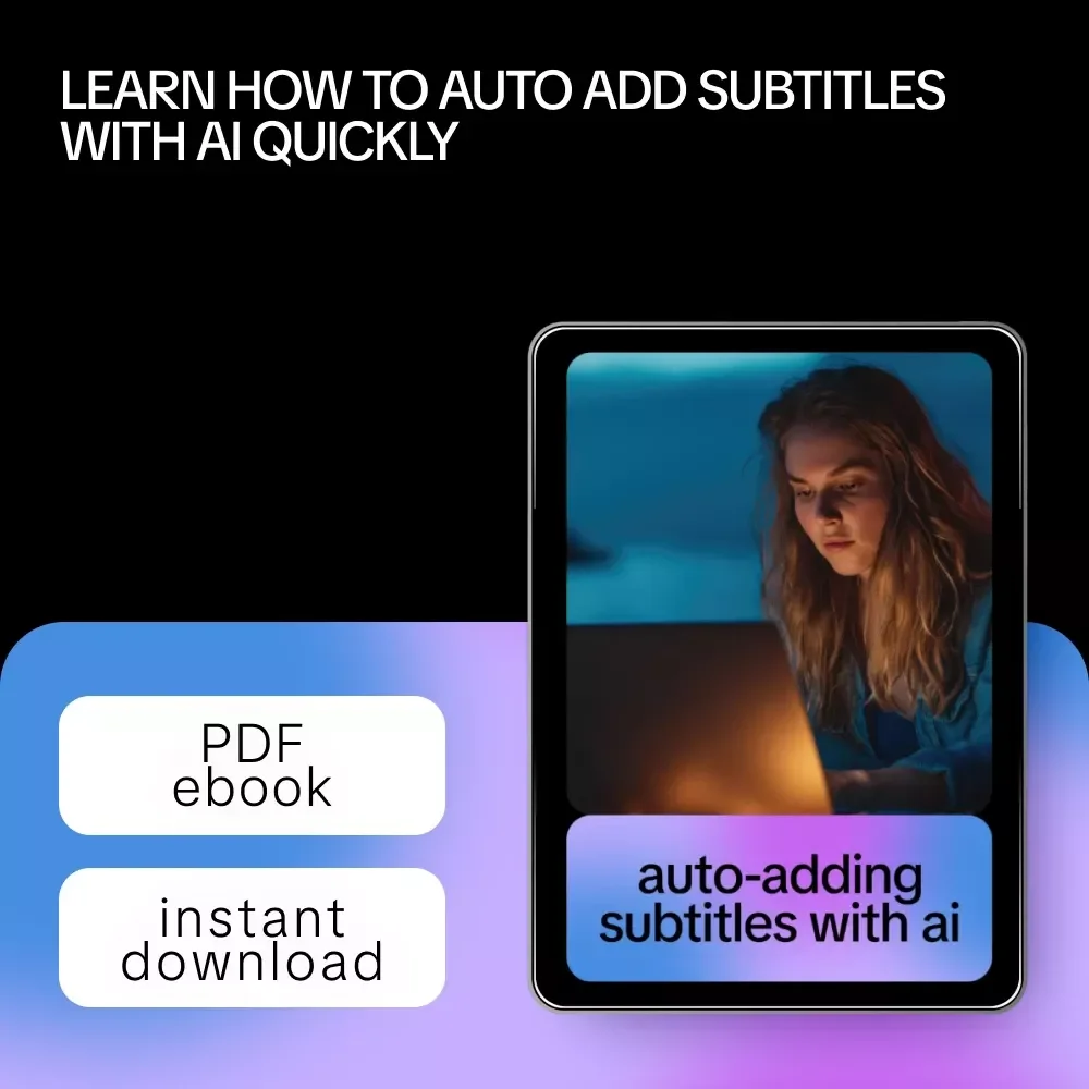 Auto-Adding Subtitles with AI – Step-by-Step Ebook on How to Auto Add Subtitles with AI for Videos, YouTube, Courses & Social Media