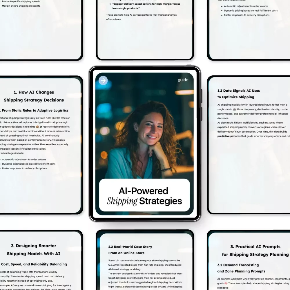 AI-Powered Shipping Strategies Guide | Digital Download for Smarter Logistics | AI for Creating Shipping Strategies | Ecommerce Shipping Optimization with AI