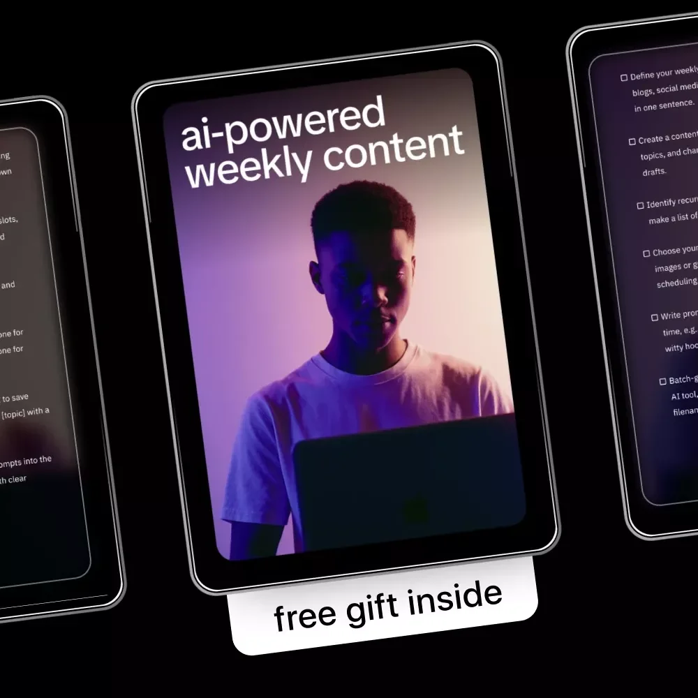 AI-Powered Weekly Content Checklist – how to automate weekly content with ai for Blogs, Social Media & Newsletters | Simple Digital Planner for Creators & Small Businesses