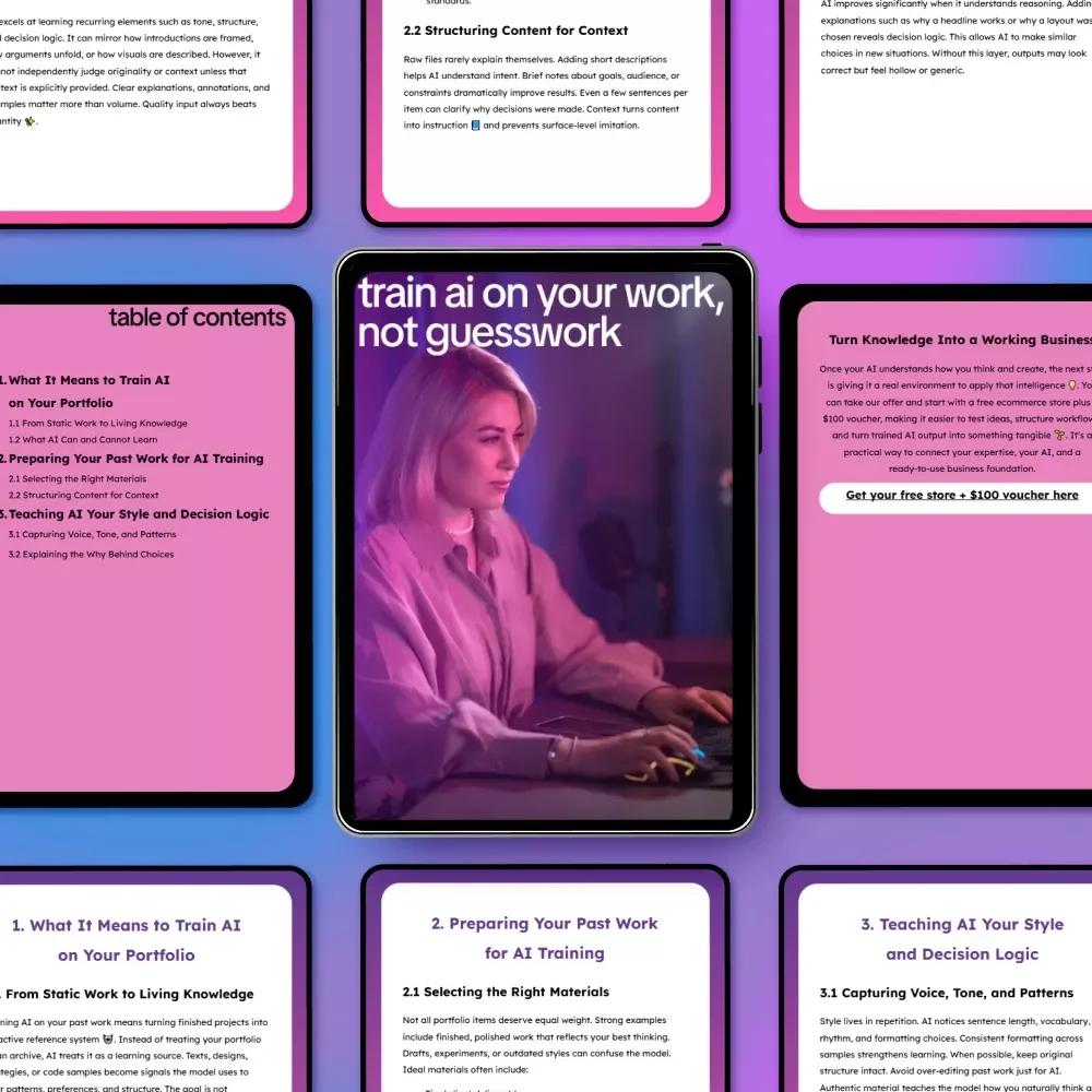 Train AI on Your Work, Not Guesswork – eBook Guide on How to Train an AI on Your Past Work Portfolio