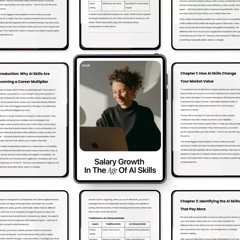Salary Growth in the Age of AI Skills – Ebook for Salary Increase with AI Skills, Career Growth Ebook, Digital Download for Professionals