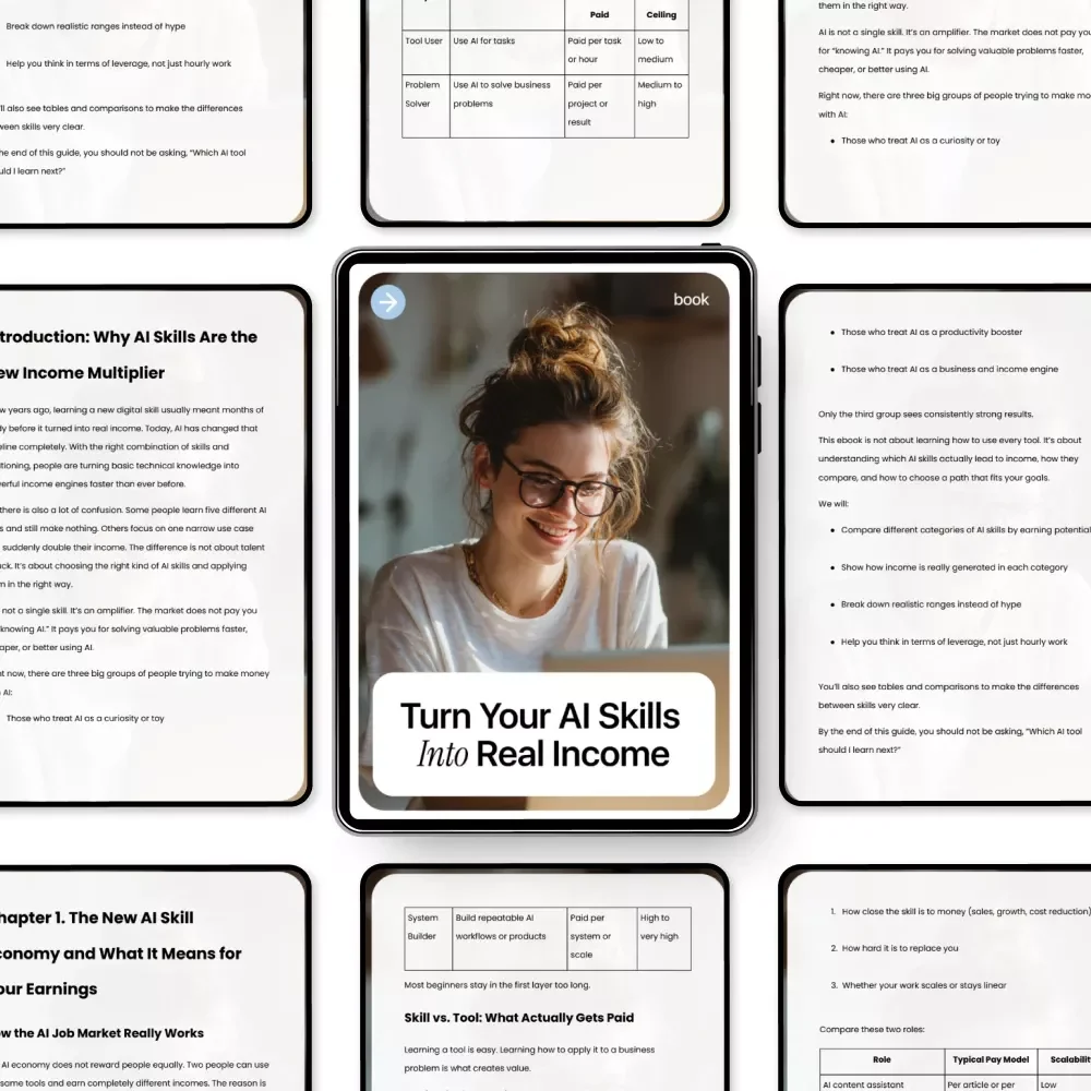 Turn Your AI Skills Into Real Income | High-Value AI Skill Paths | AI Skills Income Comparison eBook for Beginners & Professionals