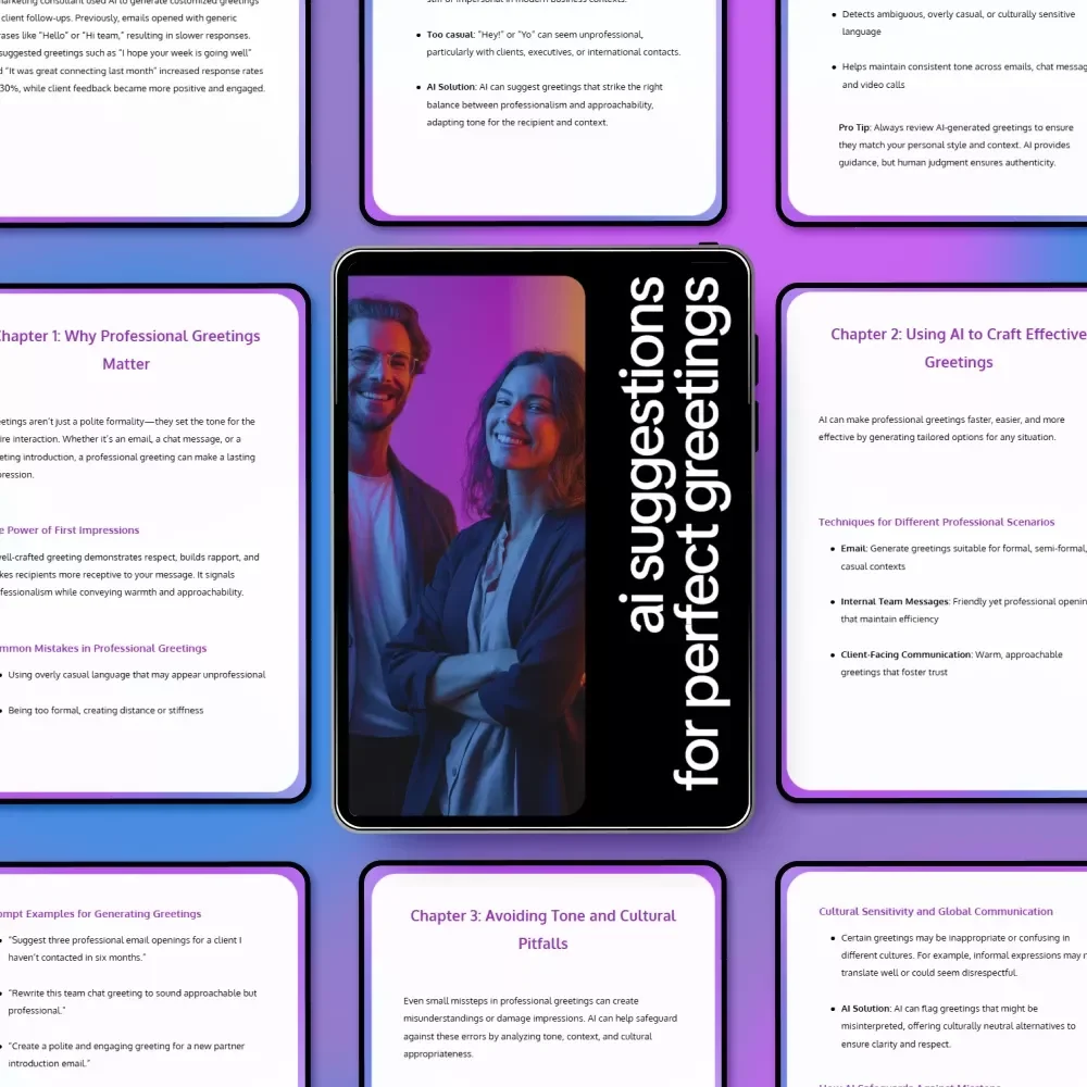 AI Suggestions for Perfect Greetings | Professional Communication Guide | AI Suggestions for Professional Greetings for Emails, Clients & Teams