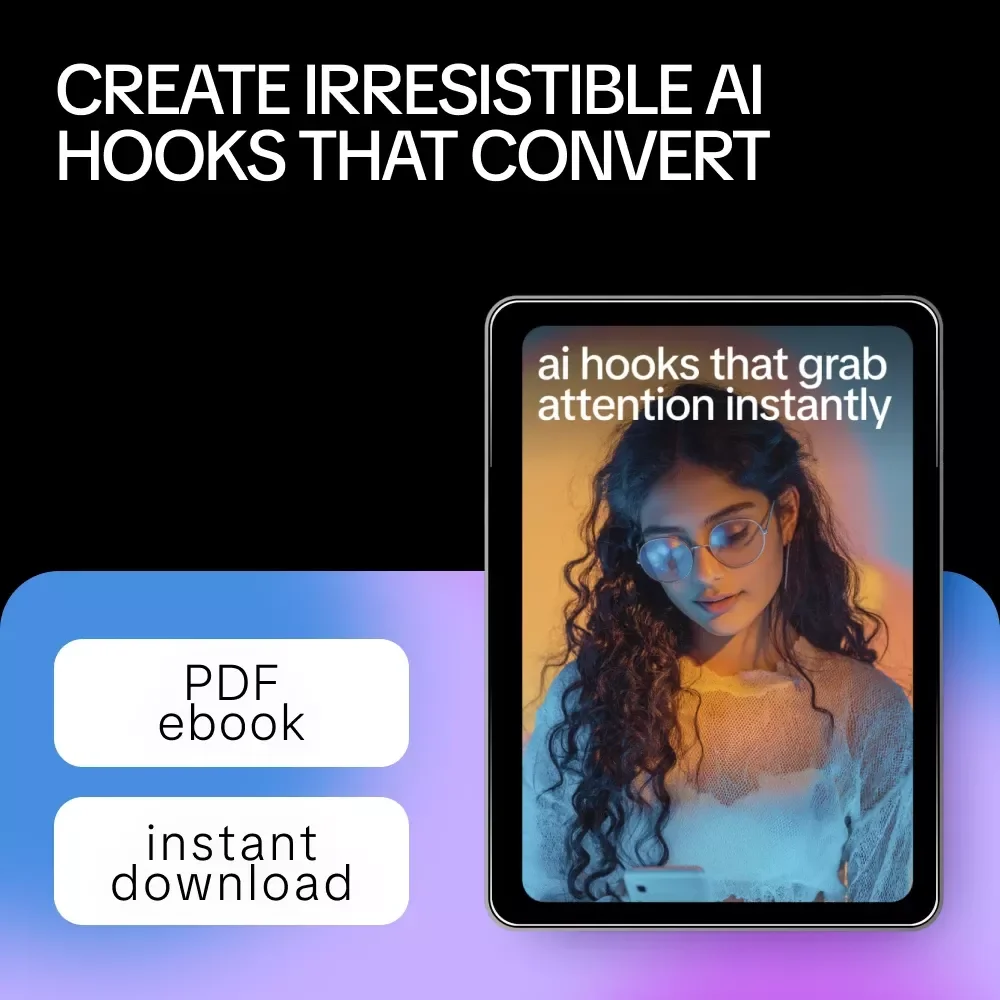 AI Hooks That Grab Attention Instantly | Actionable eBook on Ways to Prompt AI for Better Hooks for Content Creators & Marketers