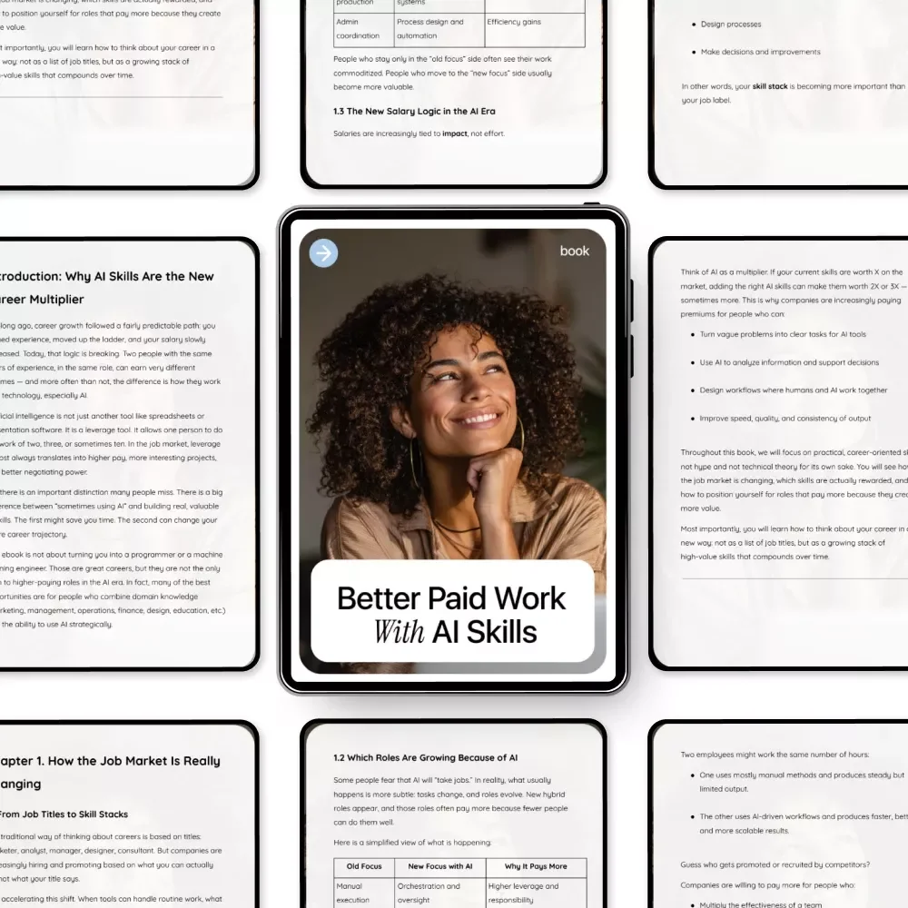 Better Paid Work with AI Skills – High-Paying Career Growth eBook, Digital Download | AI Skills for Higher Paying Roles | Modern Job Market eBook