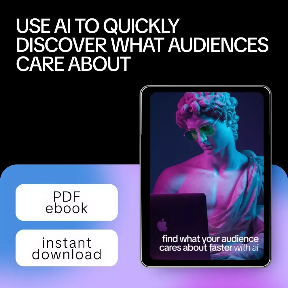 Find What Your Audience Cares About Faster with AI – Ebook Guide for ai help for identifying audience interests fast, Smarter Content & Marketing Research
