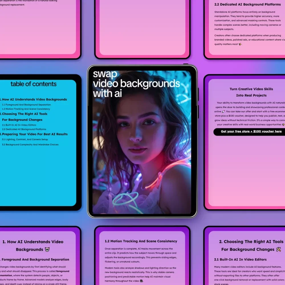 Swap Video Backgrounds With AI | Step-by-Step eBook Guide for ai to change the background in a video, Content Creators & Marketers