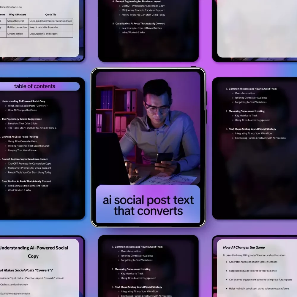 AI Social Post Text That Converts | Smart AI-Powered Social Media Copywriting Ebook for Engagement, Clicks & Sales