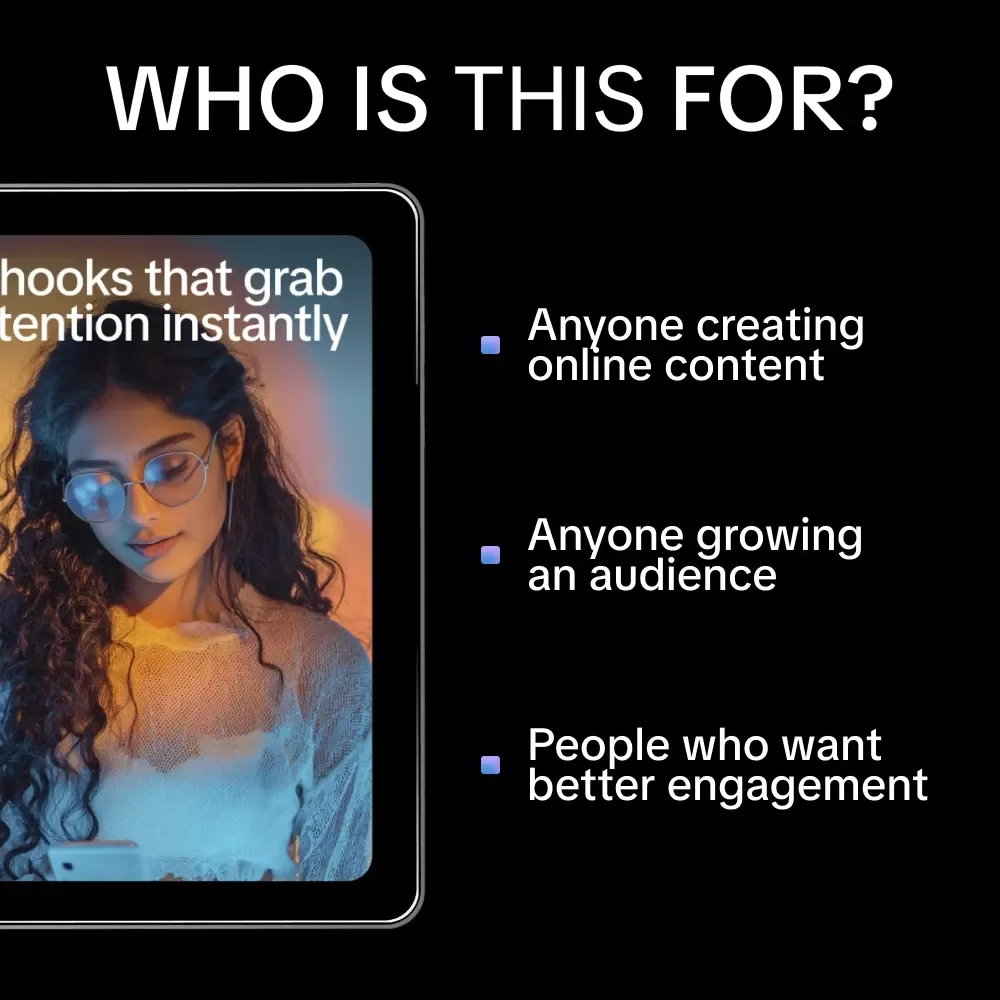 AI Hooks That Grab Attention Instantly | Actionable eBook on Ways to Prompt AI for Better Hooks for Content Creators & Marketers