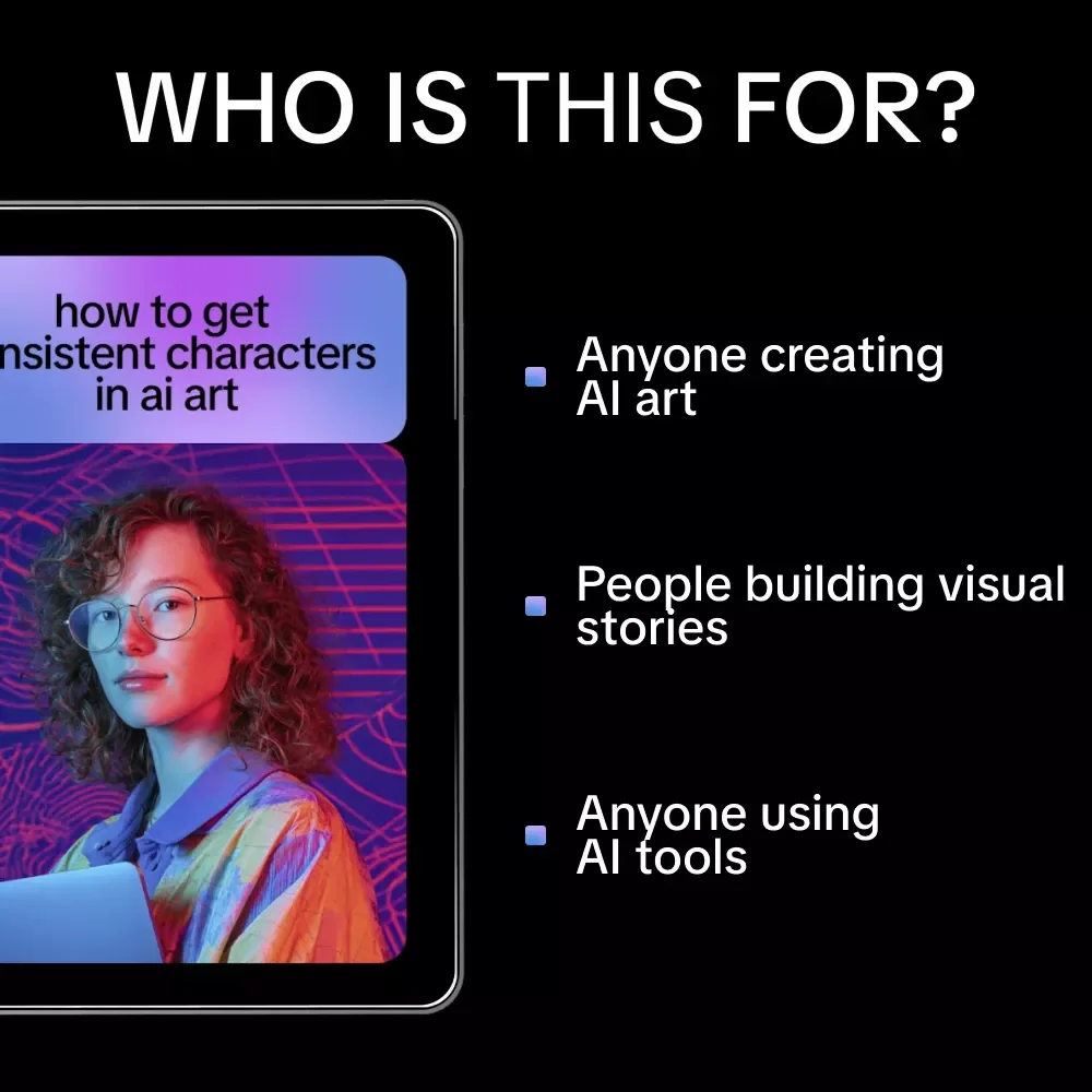 How to Get Consistent Characters in AI Art | Step-by-Step eBook on how to get consistent characters in ai art for Creators, Designers & Storytellers