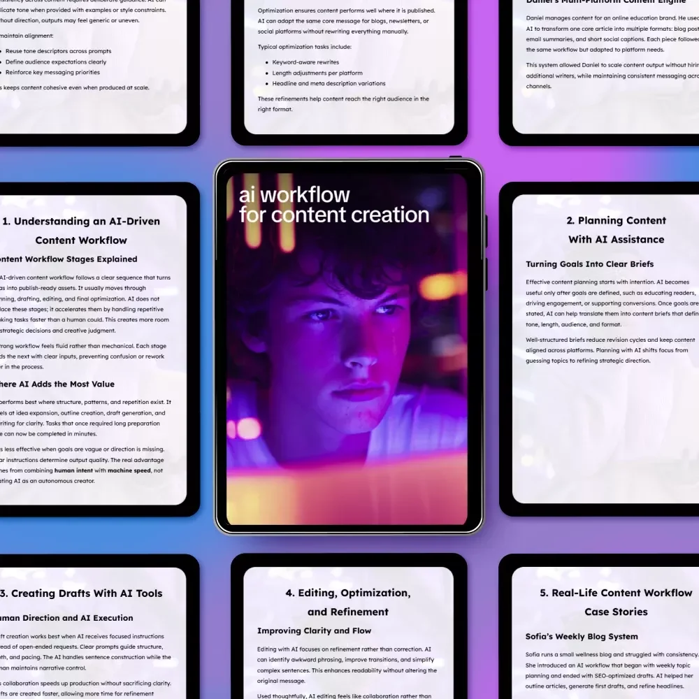 AI Workflow for Content Creation Ebook | ai workflow for content creation Guide for Creators, Marketers & Entrepreneurs