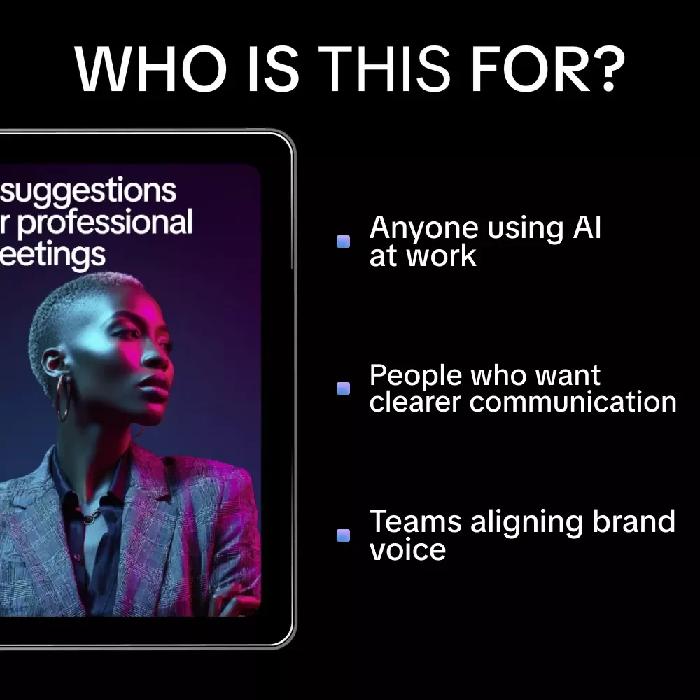 AI Suggestions for Professional Greetings | Ebook Guide on how to use ai to frame project value points for Emails, Clients & Teams
