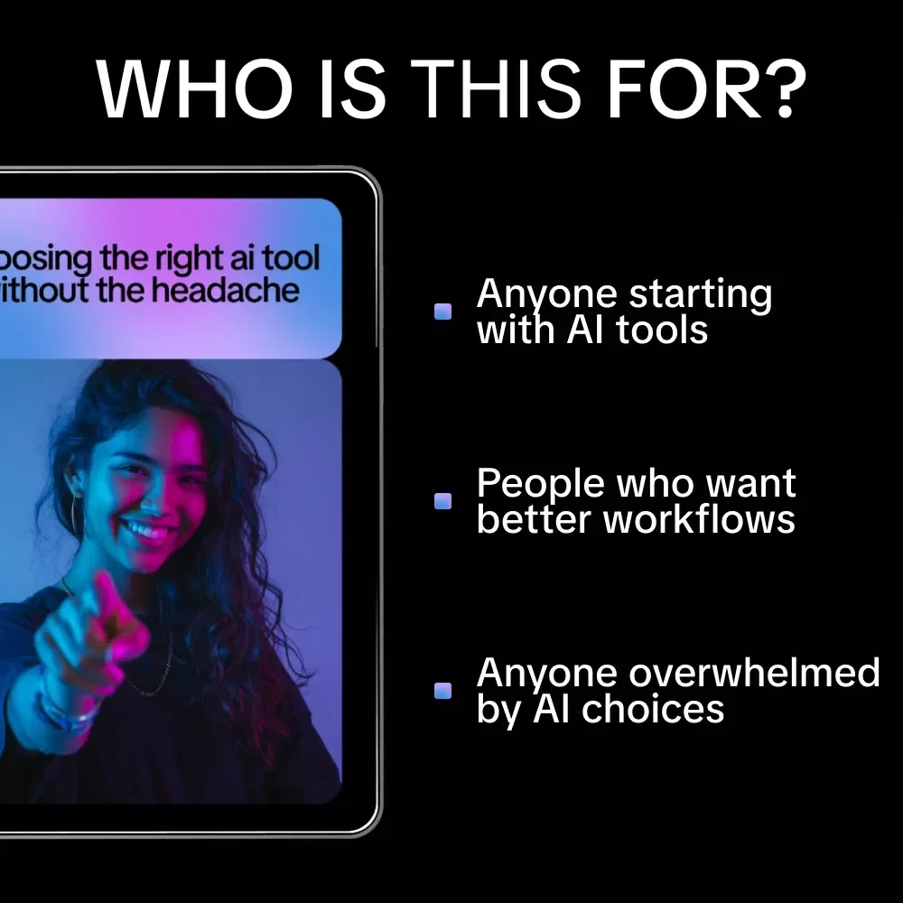 Choosing the Right AI Tool Without the Headache | Practical eBook Guide on how to find the right ai tool for Work, Business & Productivity