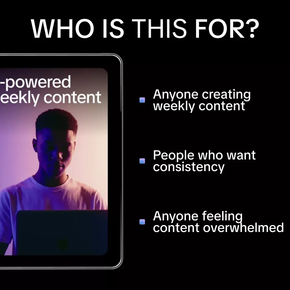 AI-Powered Weekly Content Checklist – how to automate weekly content with ai for Blogs, Social Media & Newsletters | Simple Digital Planner for Creators & Small Businesses