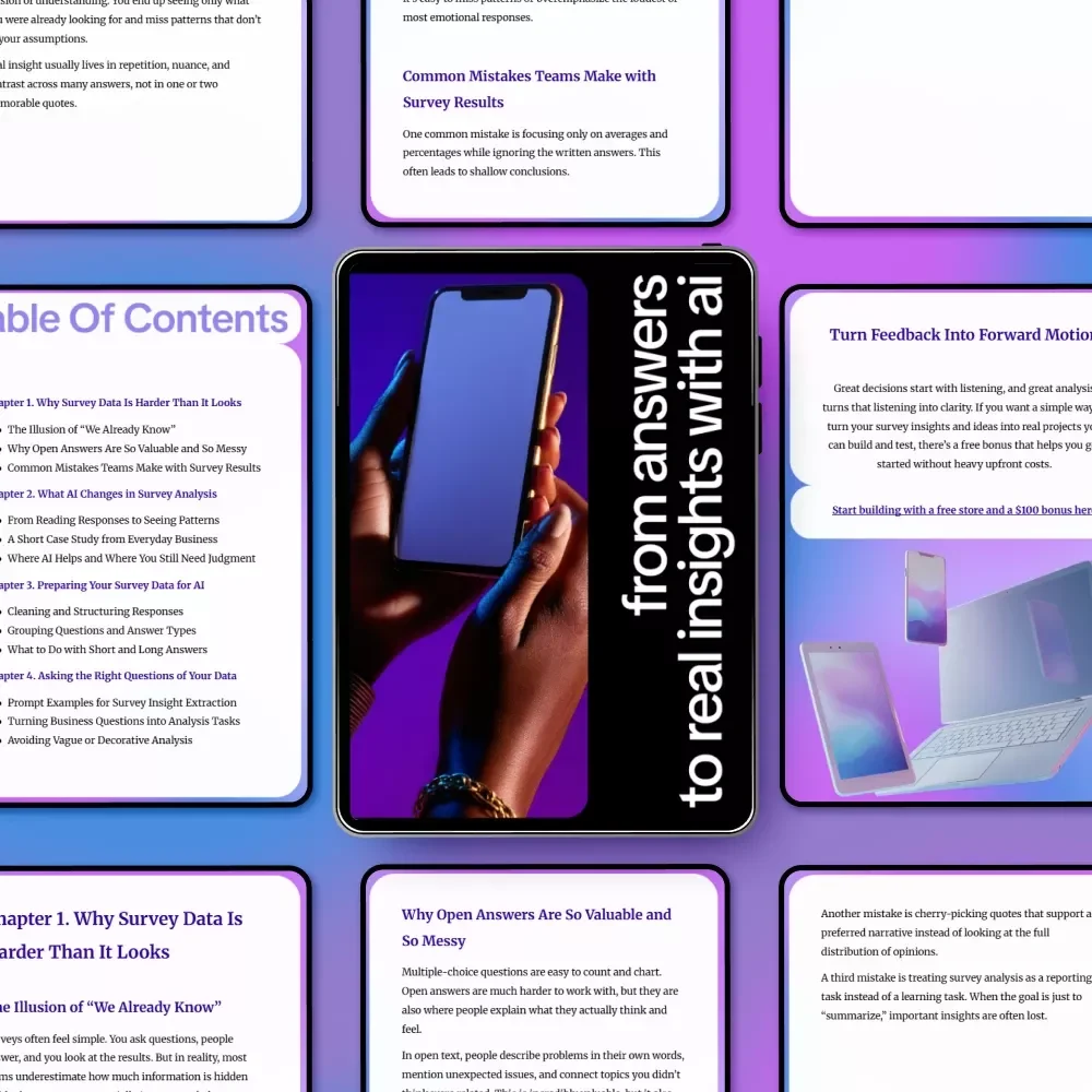 From Answers to Real Insights with AI: Discover Ways AI Can Extract Insights from Survey Responses – eBook for Smarter Data Analysis