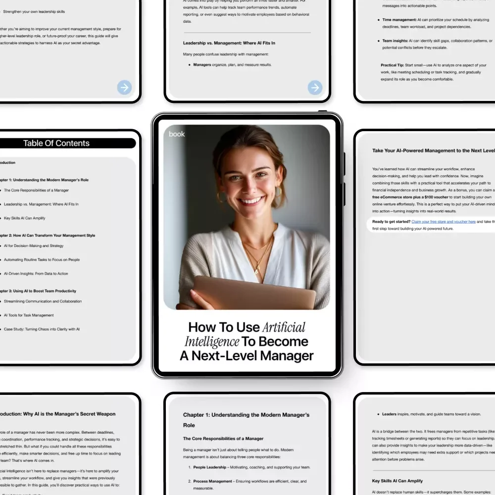 How to Use Artificial Intelligence to Become a Next-Level Manager | Practical AI Leadership eBook for Modern Managers | how to use ai to become a manager