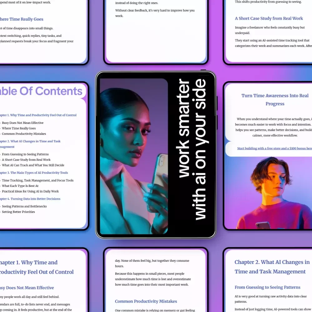 Work Smarter with AI on Your Side | Practical Ebook Guide to AI Tools for Tracking Time and Productivity, Focus, and Smarter Workflows