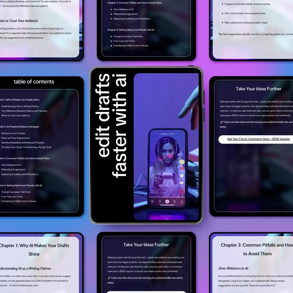 Edit Drafts Faster with AI – A Practical Guide on How to Use AI to Edit Drafts Better for Writers, Creators & Professionals