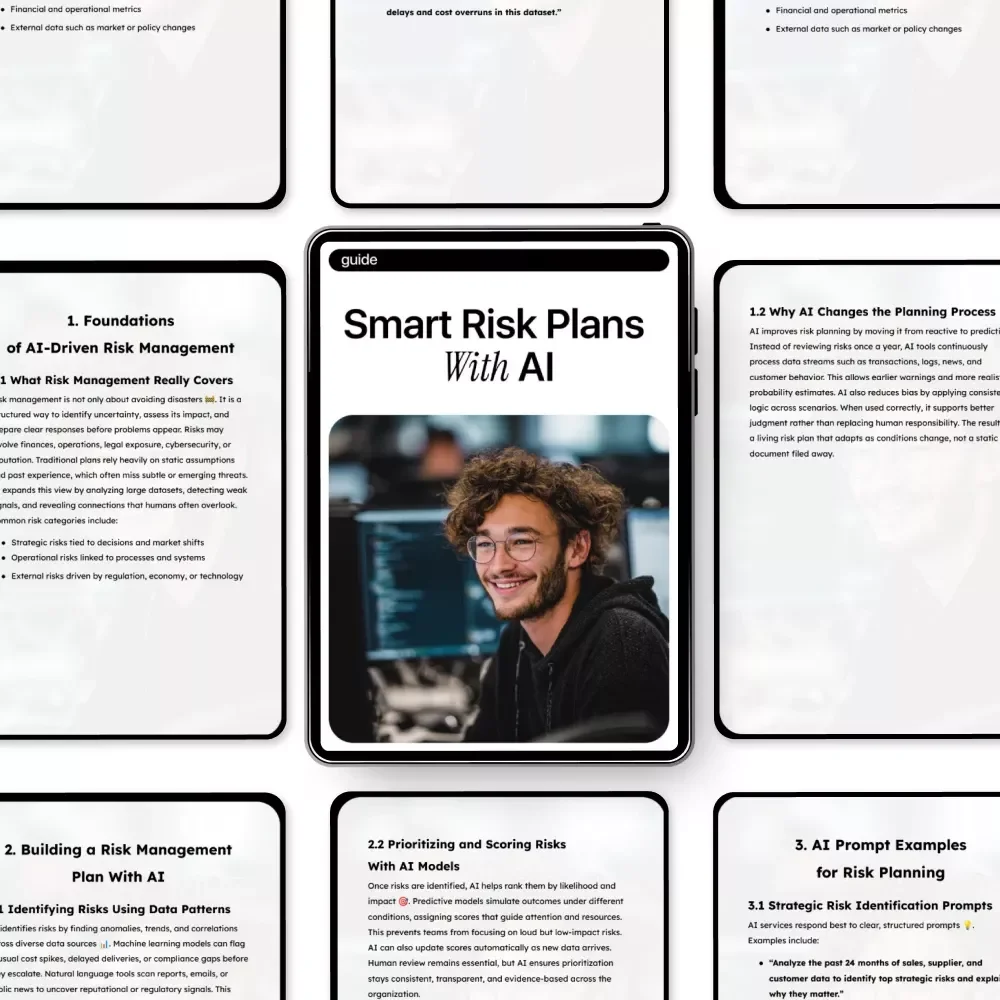 Smart Risk Plans With AI | AI for Creating Risk Management Plans | Digital Guide for Smarter Decision-Making, Strategic Planning & Business Protection
