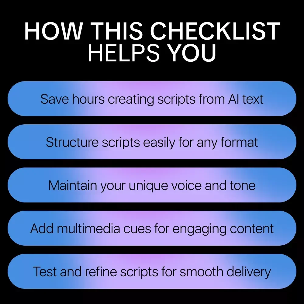 Turn AI Text into Scripts: Checklist for Ways to Convert AI Text into Scripts Easily