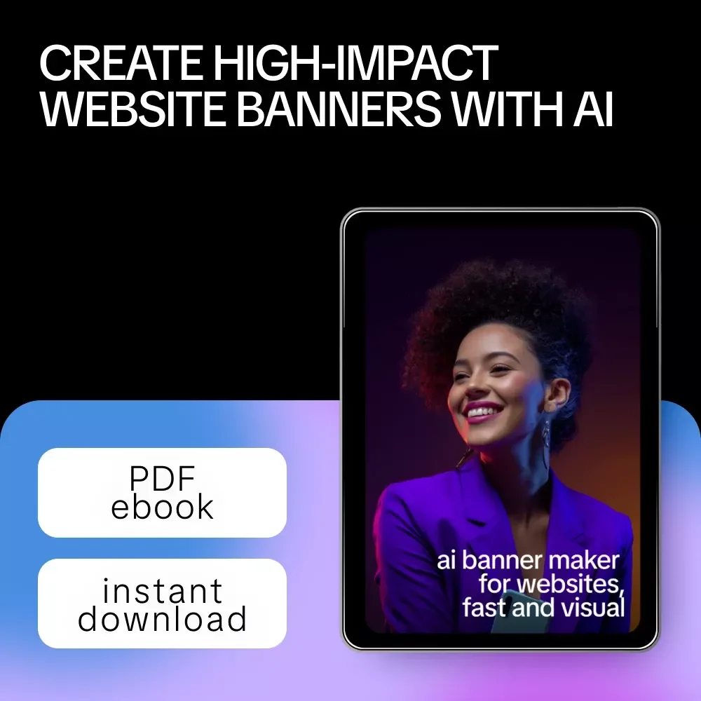 AI Banner Maker for Websites, Fast and Visual | Ebook Guide for Using an ai banner maker for websites, Website Banner Design, Visual AI Marketing