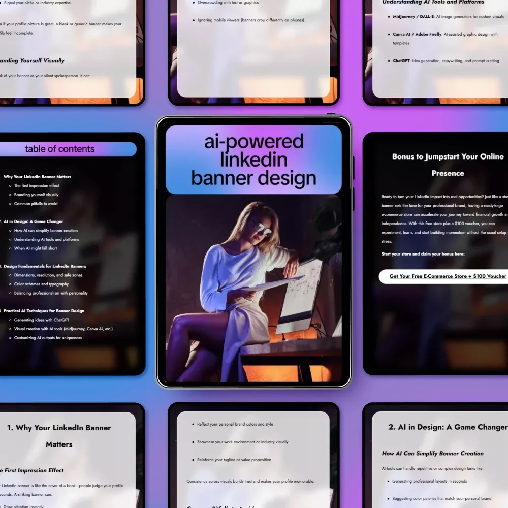 AI-Powered LinkedIn Banner Design Ebook | Smart Personal Branding Guide with AI Help for LinkedIn Banner Design