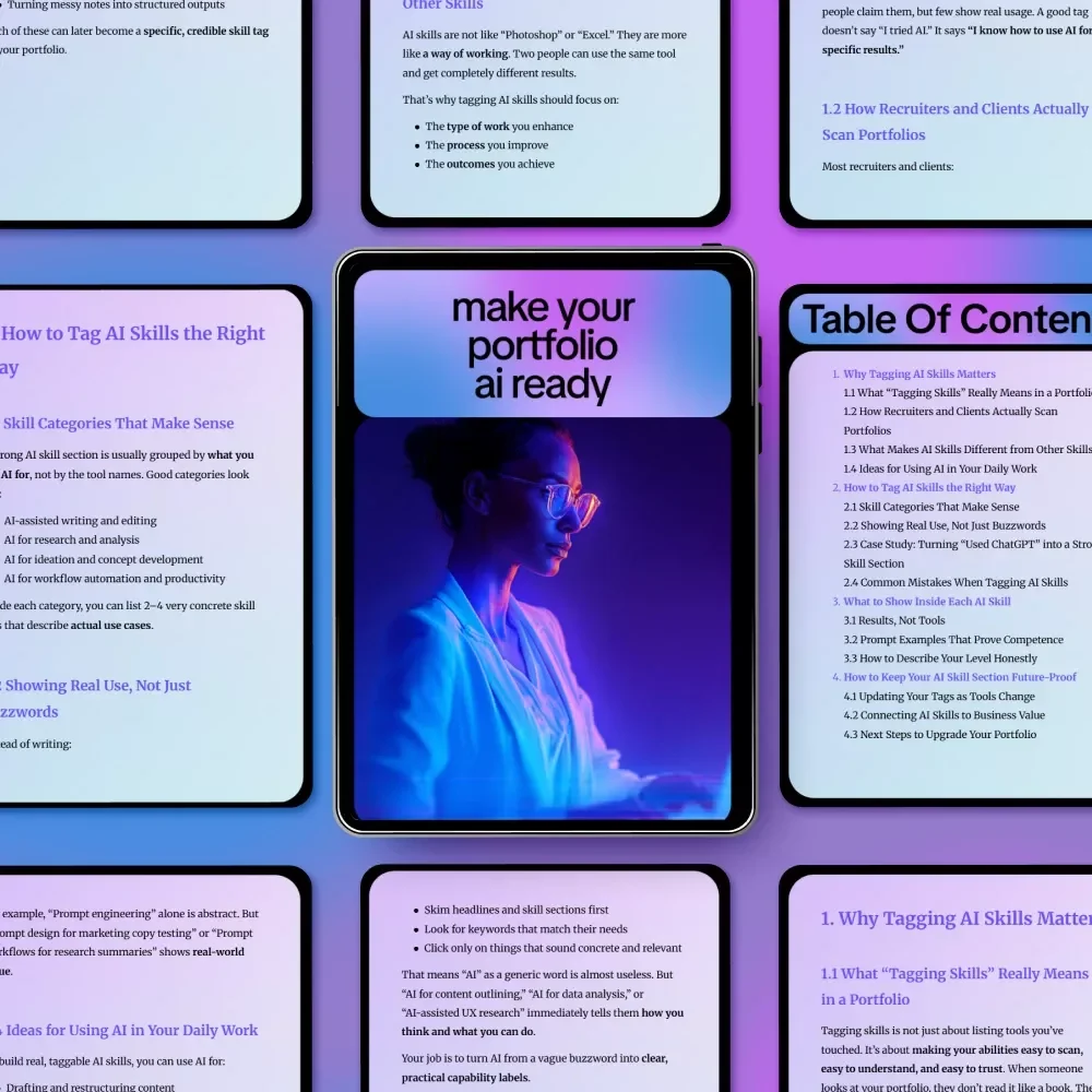 Make Your Portfolio AI Ready – Ultimate Digital Guide, eBook & Checklist for Tagging AI Skills, Future-Proofing Your Portfolio, and Impressing Recruiters