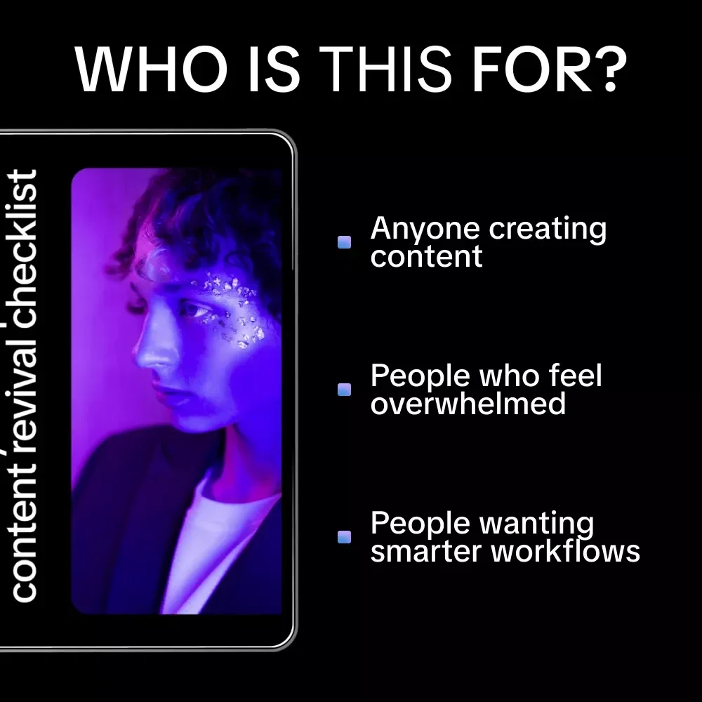 Your AI-Powered Content Revival Checklist – Smart Digital Checklist for Creators Using ai tools that help reuse old content, Repurpose Blogs, Videos & Social Media with AI