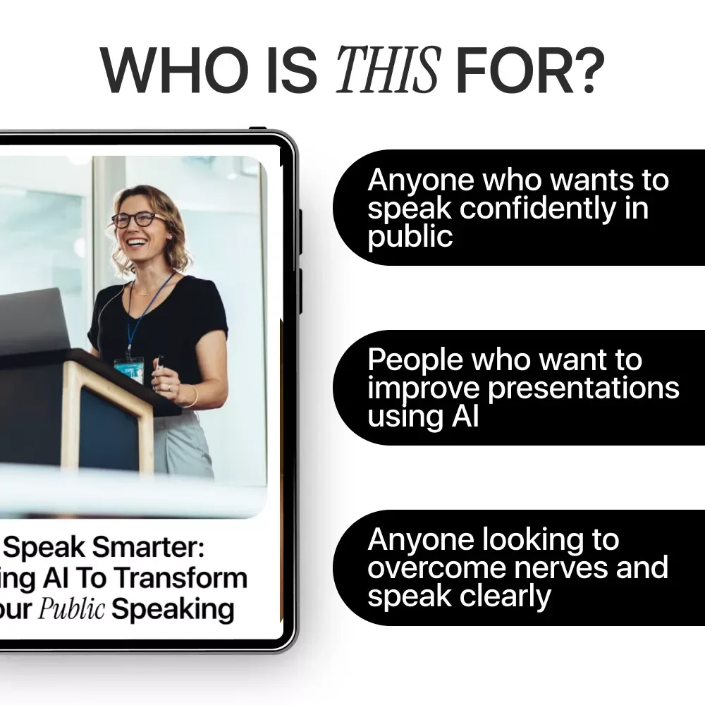 Speak Smarter: Using AI to Transform Your Public Speaking | AI Public Speaking Guide, Digital Download eBook for Confident Presentations & Smarter Speech Practice