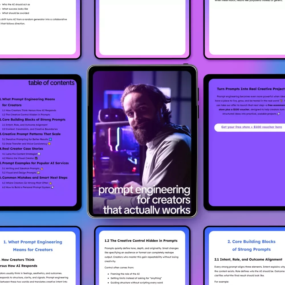 Prompt Engineering for Creators That Actually Works | Practical Ebook Guide to prompt engineering for creators, Content, Visual & AI Workflow Optimization