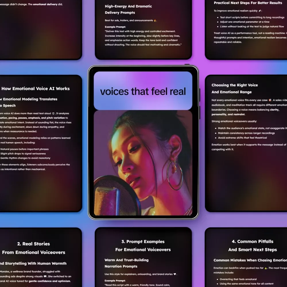 Voices That Feel Real – A Practical Guide to AI Voiceover With Realistic Emotions for Storytelling, Learning & Brand Narration