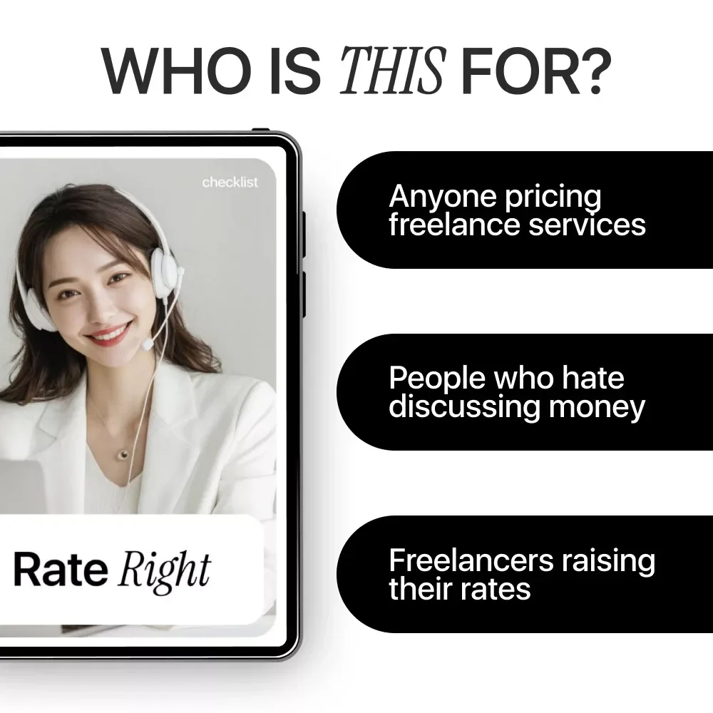 Rate Right | Freelance Pricing Checklist with ai for setting freelance rates, Confident Rates, Smart Pricing Strategy