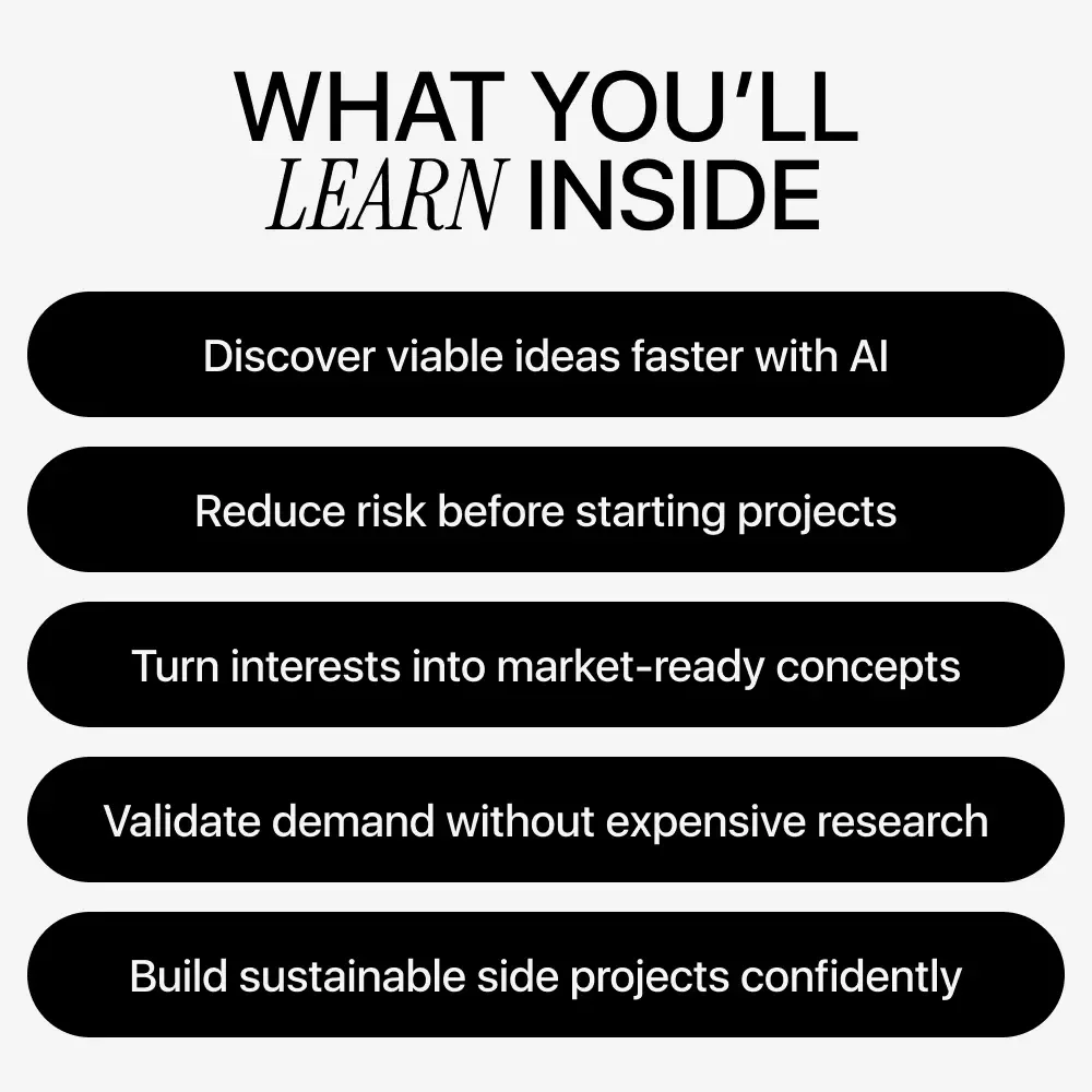 Unlocking Project Ideas with Artificial Intelligence | Ebook Guide to AI for Creating Side Project Ideas, Find Profitable Niches & Turn Ideas into Income