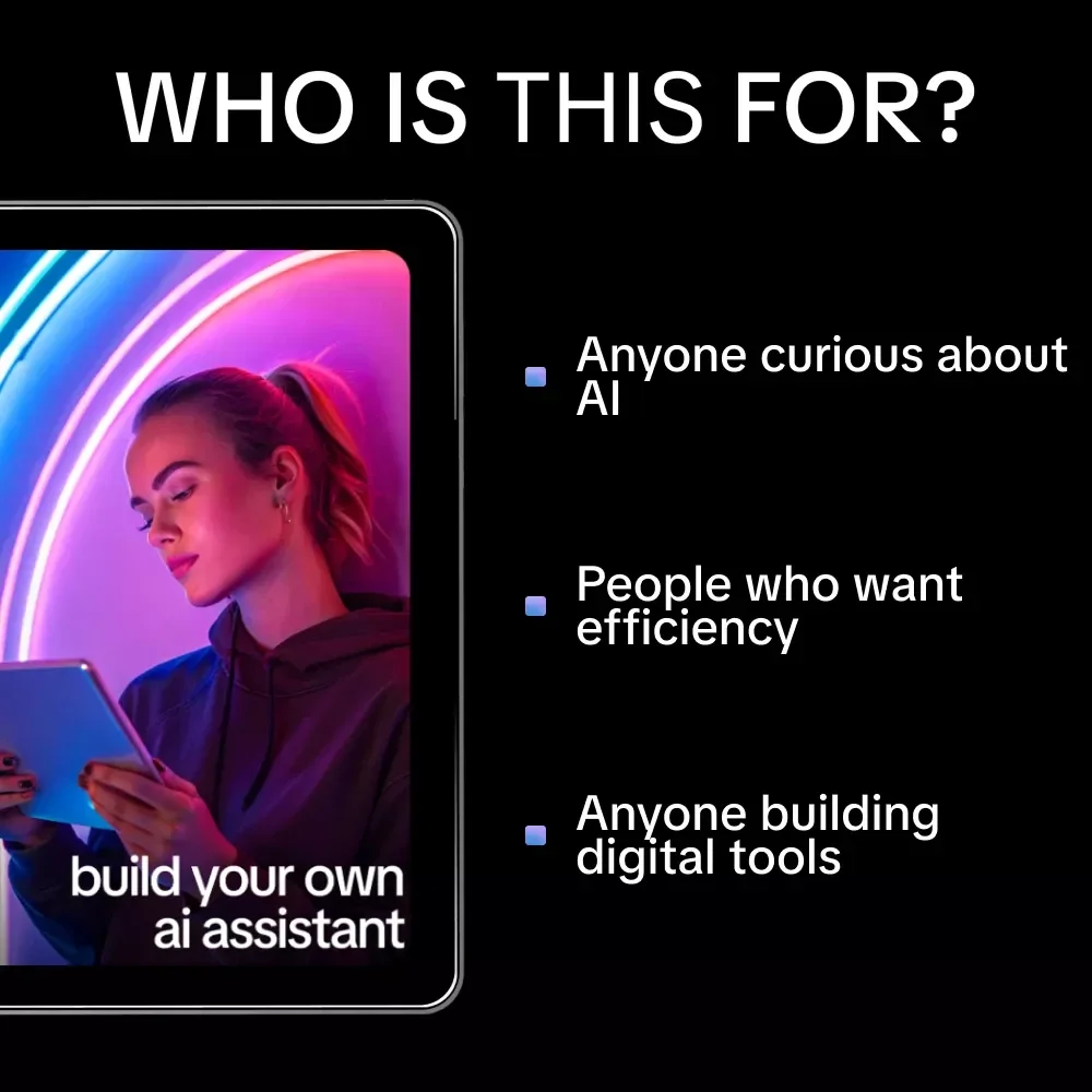 Build Your Own AI Assistant – Step-by-Step Guide eBook for Creating a Custom AI Assistant, No-Code & API-Based Options, Prompts & Real-Life Case Stories