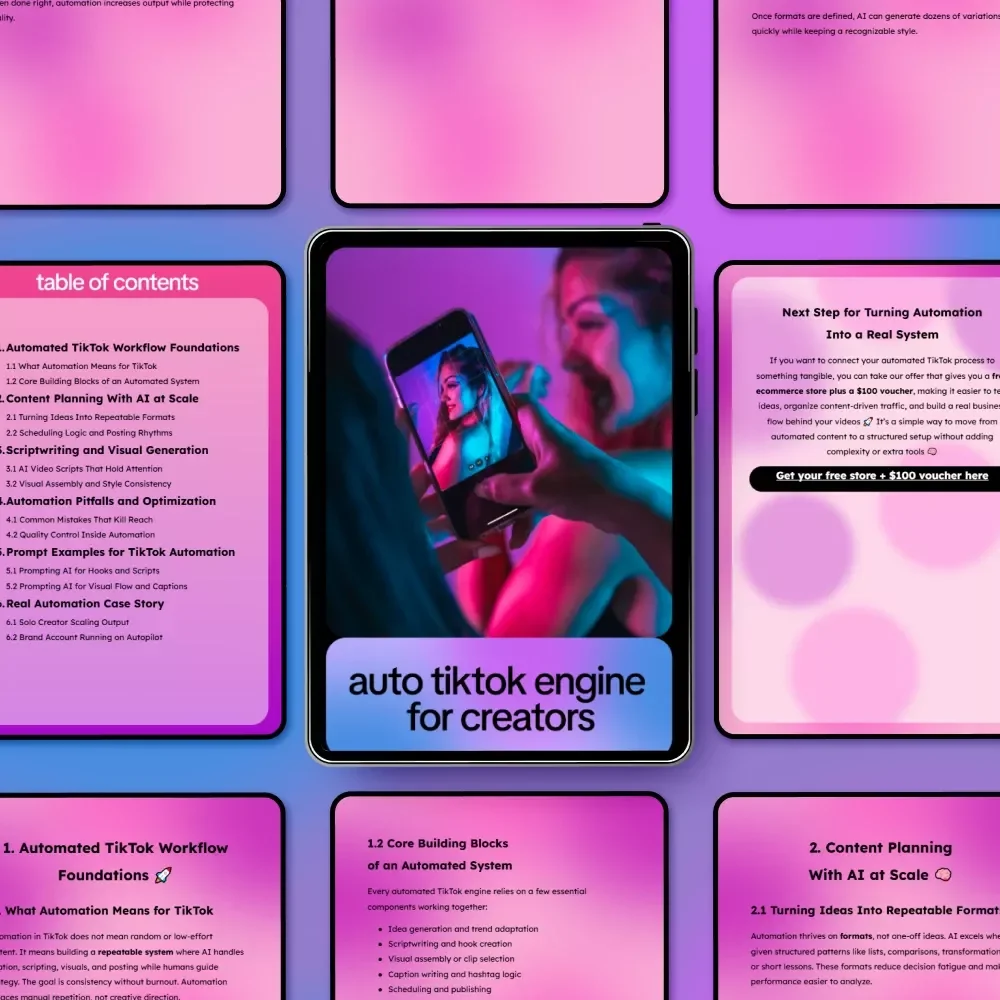 Auto TikTok Engine for Creators: The Ultimate eBook for Automated AI Process for TikToks