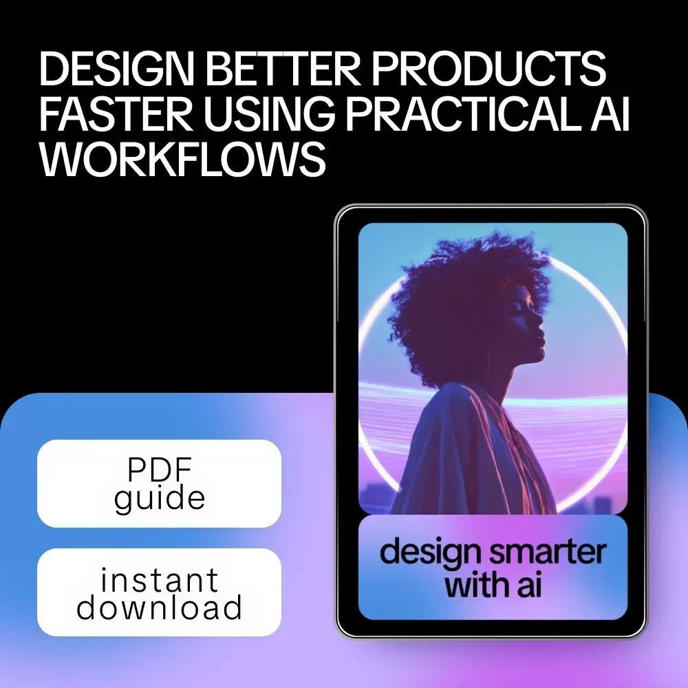 Design Smarter with AI – Practical AI Product Design Guide, Digital Download eBook for UX, UI & Product Designers, Faster Ideation, Testing & Design Systems