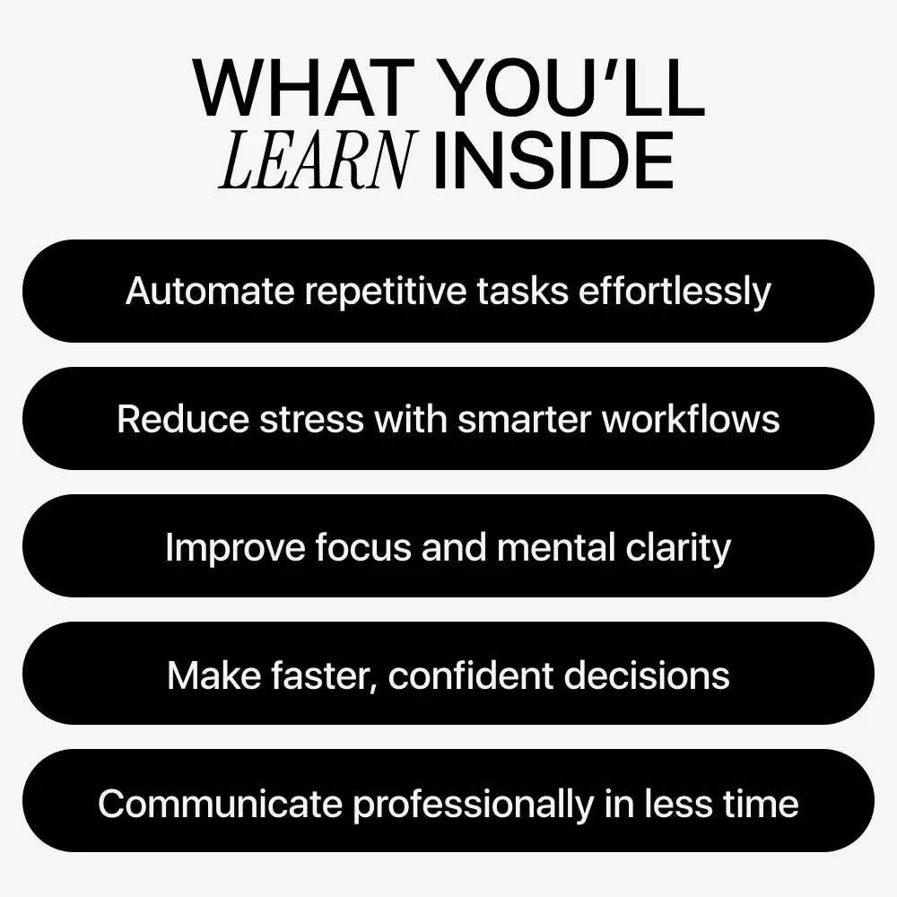 How to Let Technology Lighten Your Workload and Reduce Stress | Practical Ebook on how to use ai to reduce work stress, Productivity, Automation & Mental Clarity