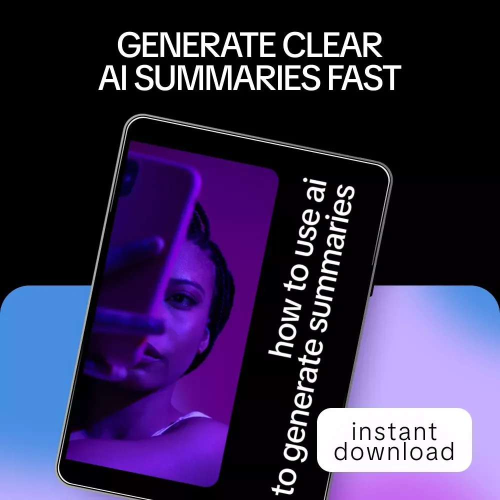 How to Use AI to Generate Summaries Checklist | how to use ai to generate summaries | Digital Productivity Guide for Faster Reading & Smarter Workflows