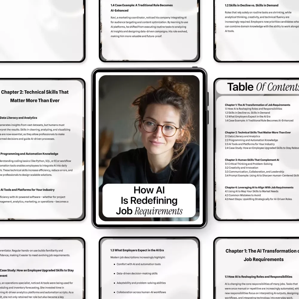 How AI Is Redefining Job Requirements – Career Skills Guide, AI Skills eBook, Future of Work Digital Download, Upskilling for AI Era