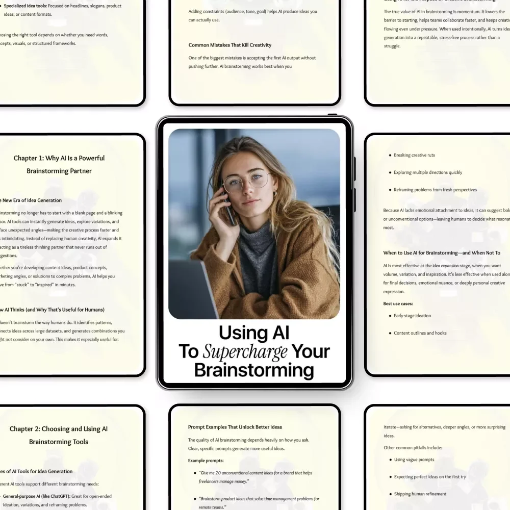 Using AI to Supercharge Your Brainstorming – Practical Guide to ai tools for brainstorming ideas, Creative Thinking, Idea Generation Workflow, Digital Download