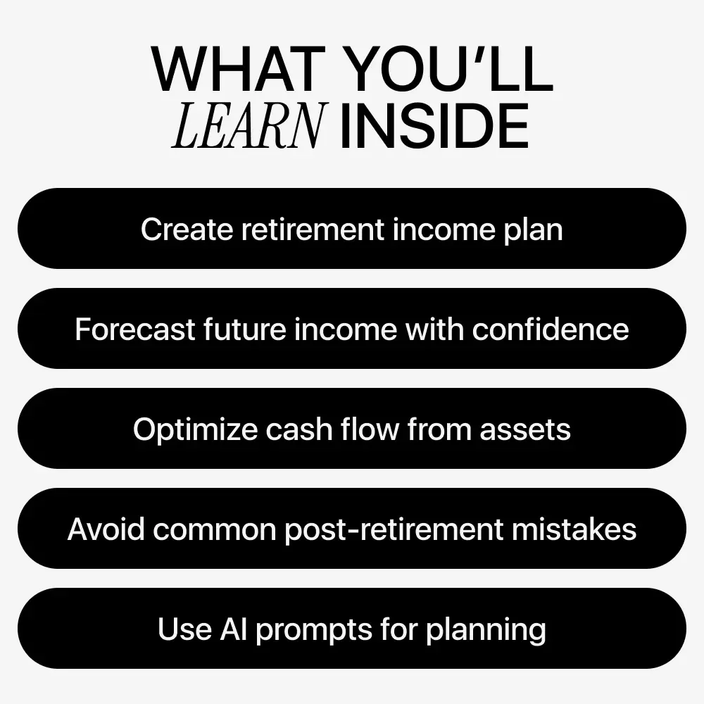 Smart Retirement Income With AI: Digital Guide, eBook & Checklist for Post-Retirement Planning, AI Prompts, Income Forecasting, Personalized Income Plan