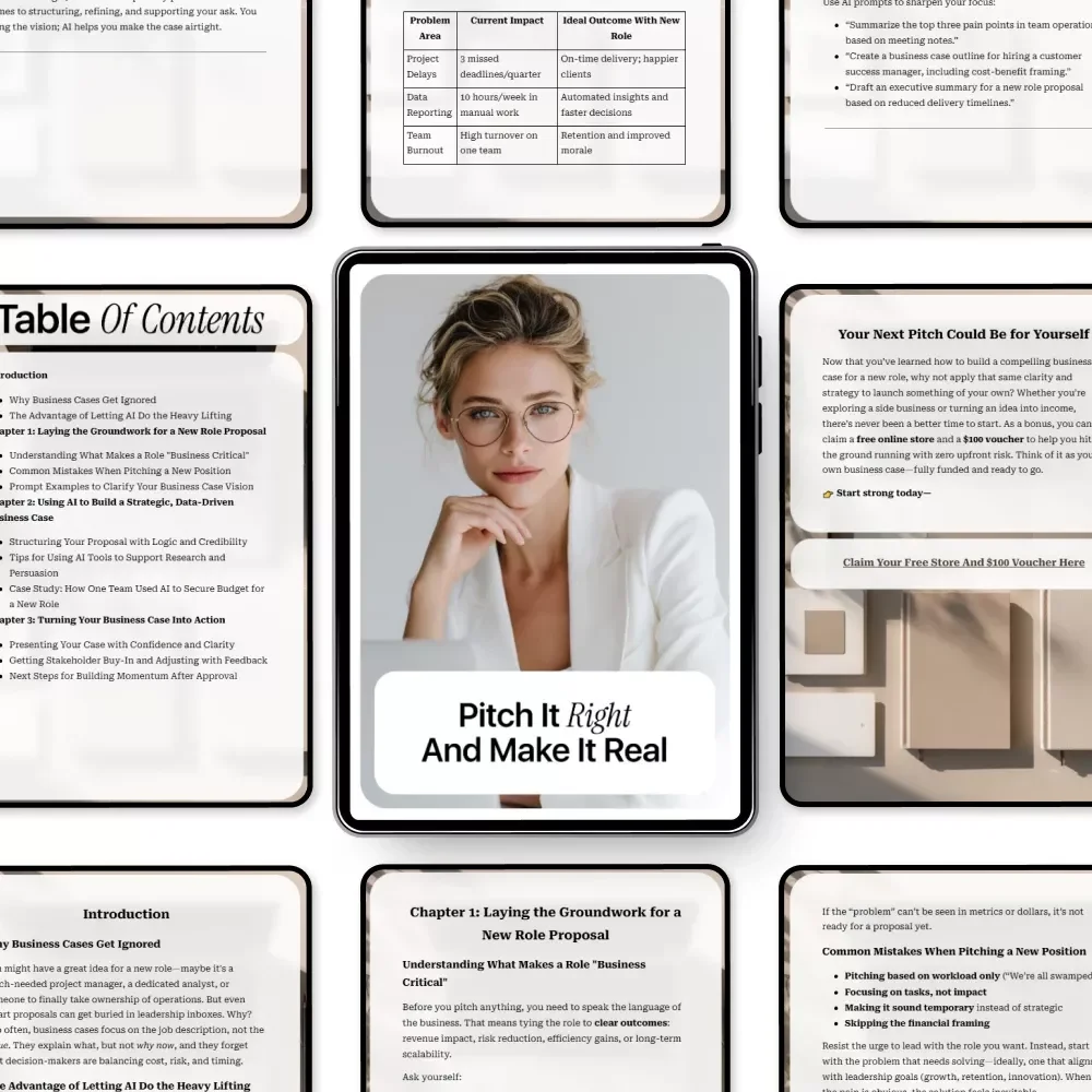 Pitch It Right and Make It Real: AI for Building a Business Case for a New Role Guide | Step-by-Step Digital Download