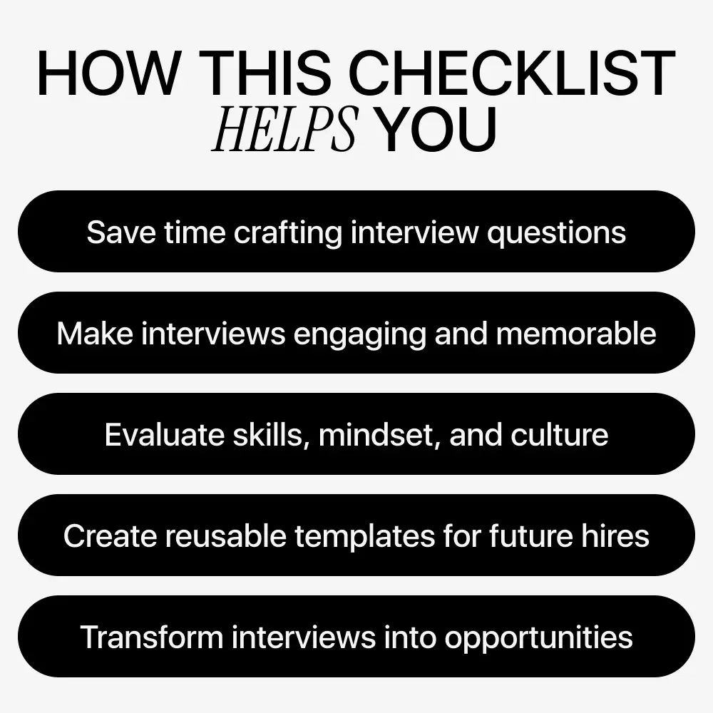 AI Interview Builder – Digital Download eBook, Checklist & Guide for Crafting Engaging, AI-Powered Job Interviews