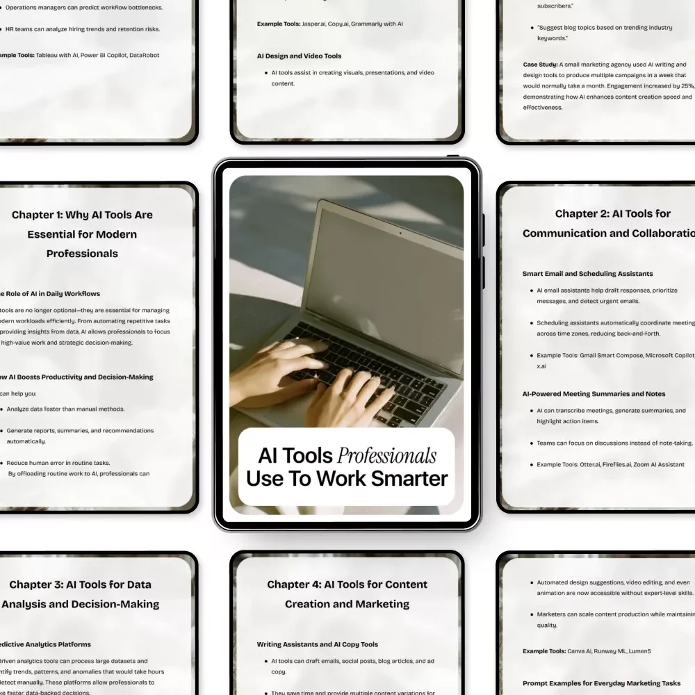 AI Tools Professionals Use to Work Smarter | Practical eBook Guide to ai tools professionals use daily for Productivity, Automation & Decision-Making
