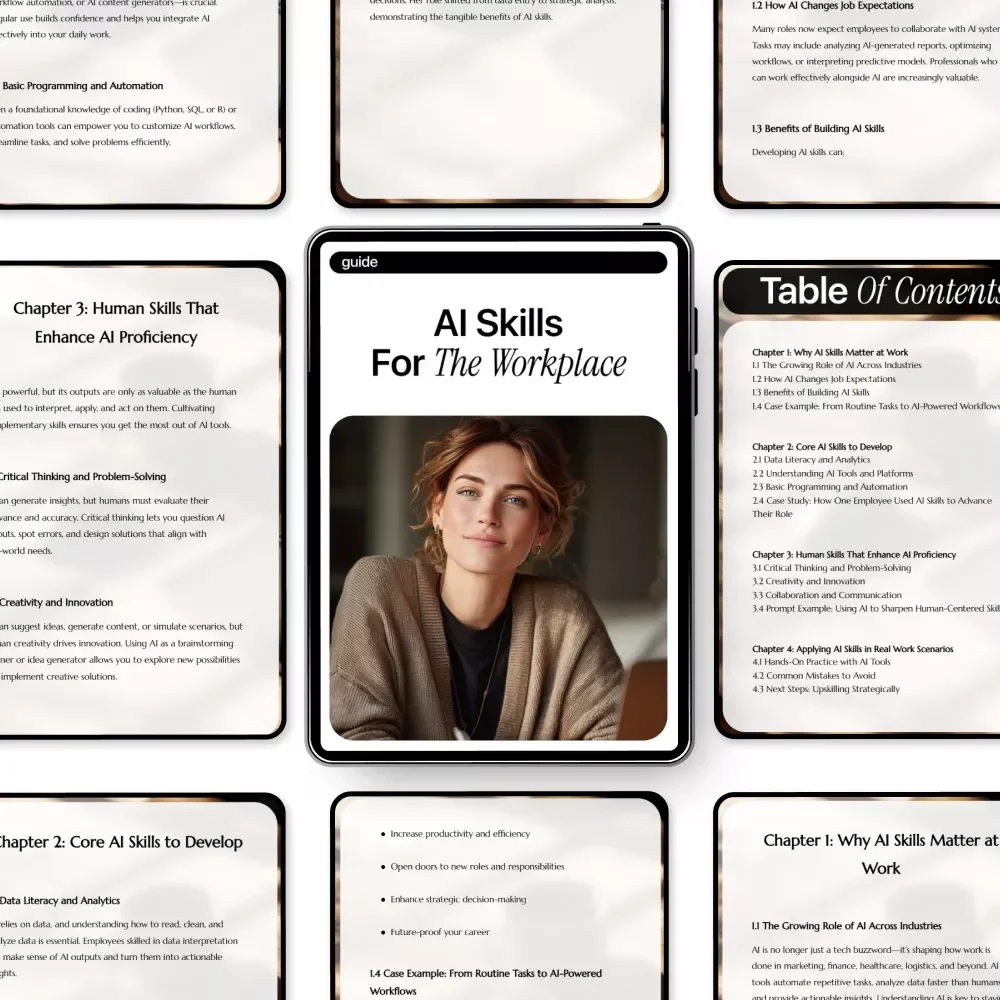 AI Skills for the Workplace – Practical AI Guide for Career Growth, Digital Download eBook for Professionals, Future-Ready Work Skills