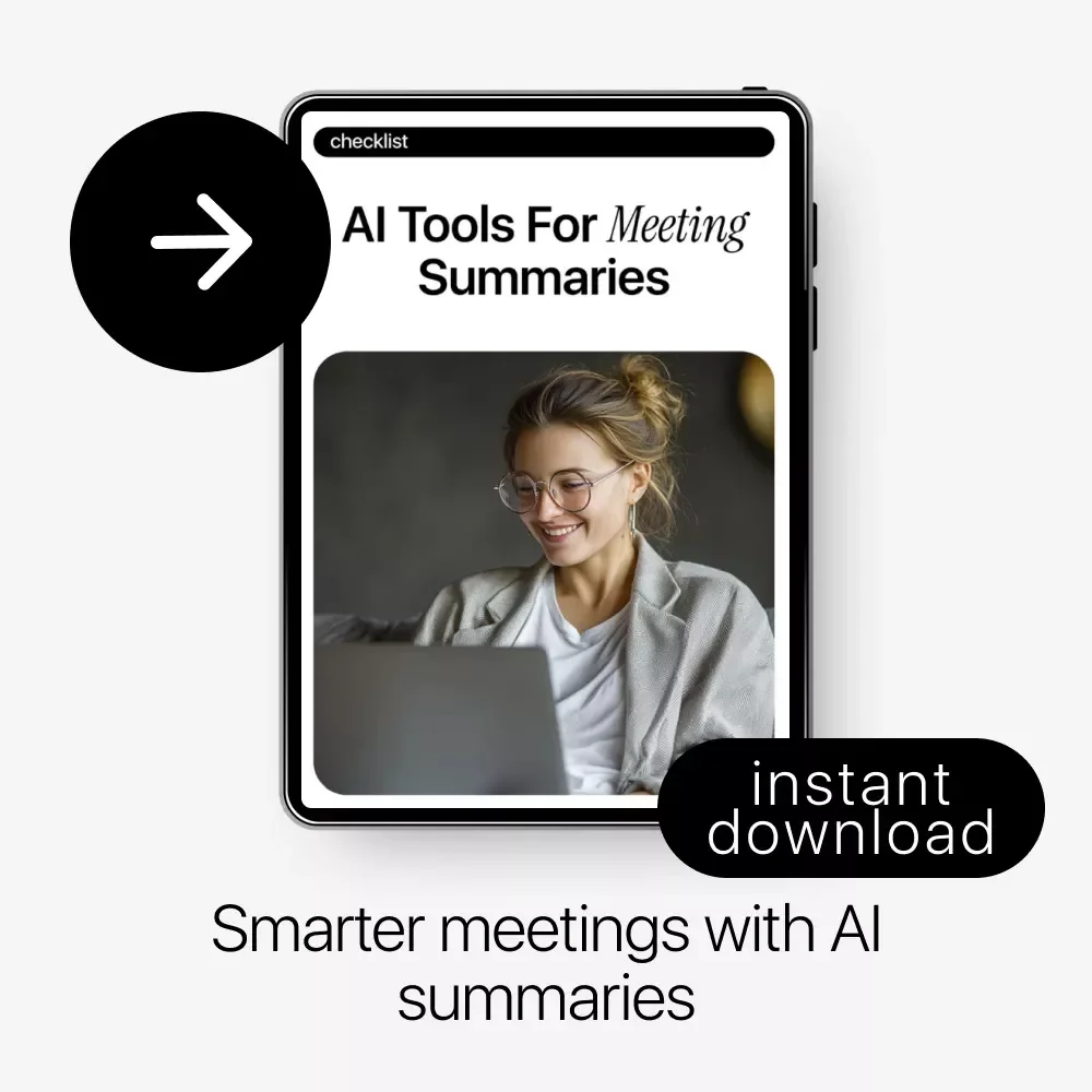 AI Tools for Meeting Summaries Checklist | Digital Download for Productivity, Remote Teams & Smart Workflows using ai tools for meeting summaries