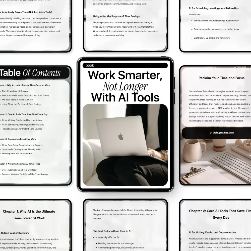 Work Smarter, Not Longer with AI Tools – Practical Ebook on ai tools that save time at work for Busy Professionals & Entrepreneurs