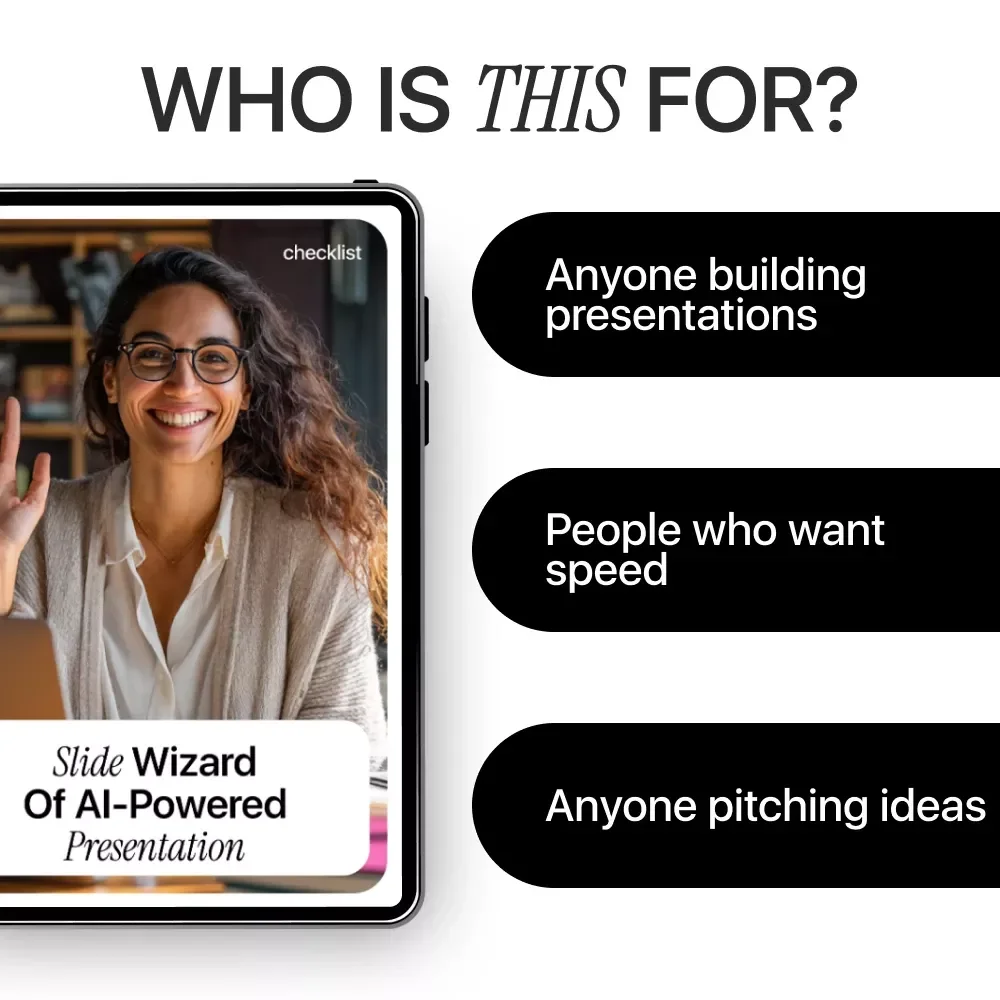 Slide Wizard of AI-Powered Presentation | Smart Checklist for Using AI Tools That Help With Presentations | Digital Download for Faster, Better Slides
