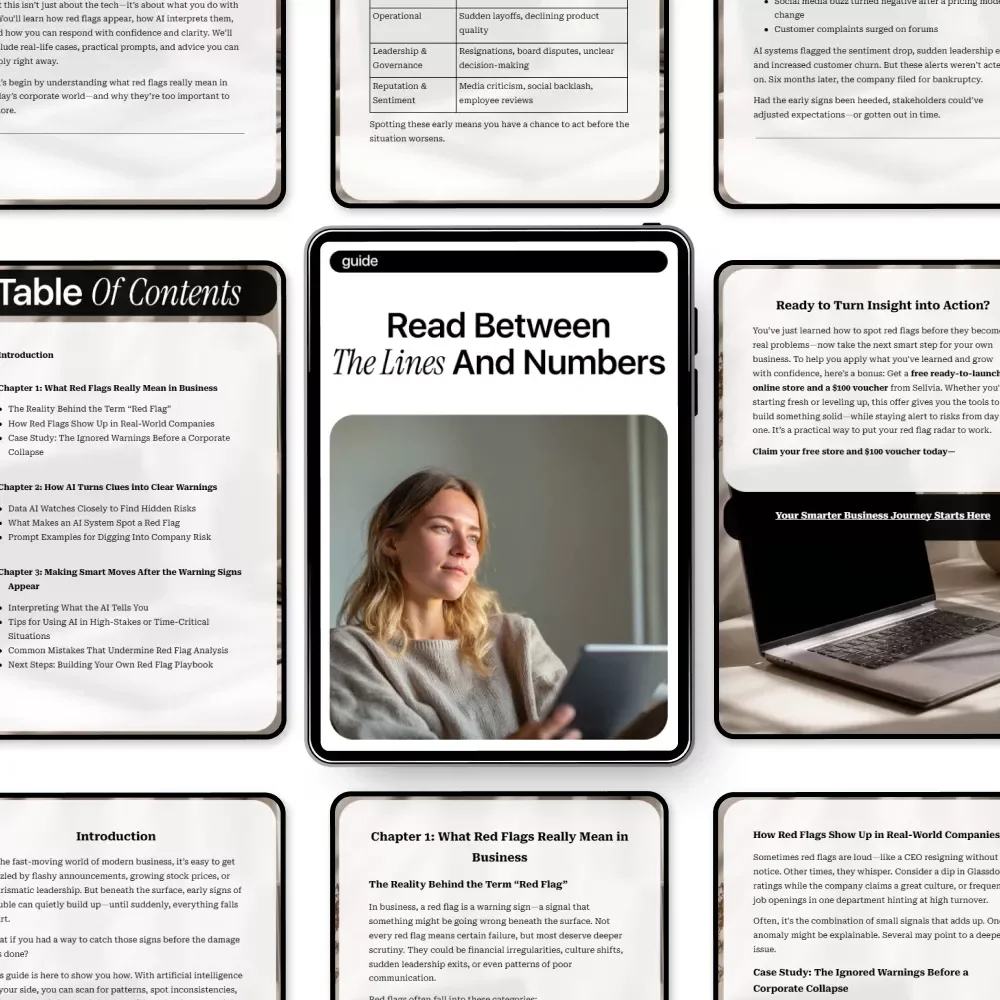 Read Between the Lines and Numbers: AI for Finding Red Flags in a Company Guide – Digital Download for Smart Business Risk Analysis